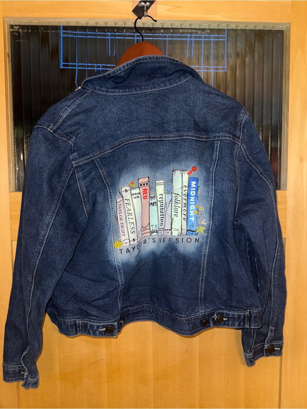 Handmade Taylor Swift Jean  Jacket Size PXL With Pins